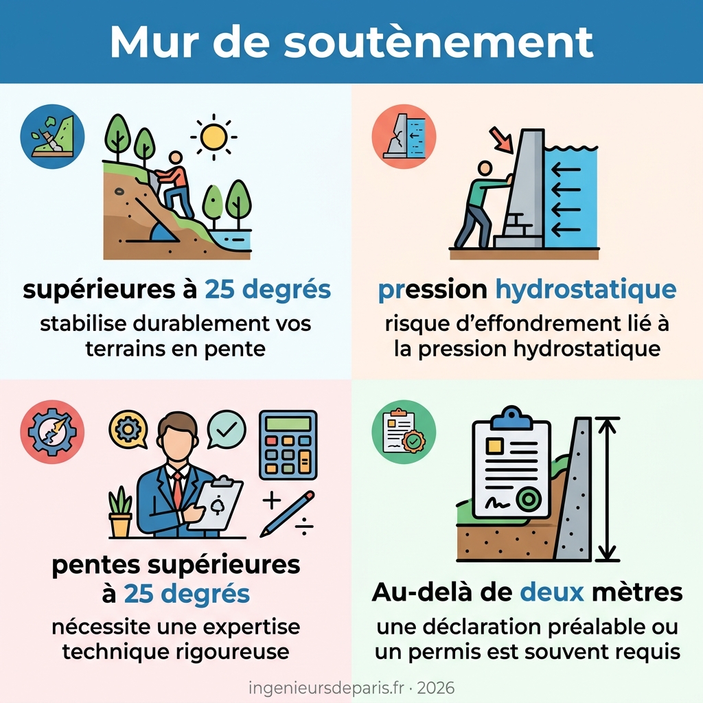 Infographie — mur de soutènement