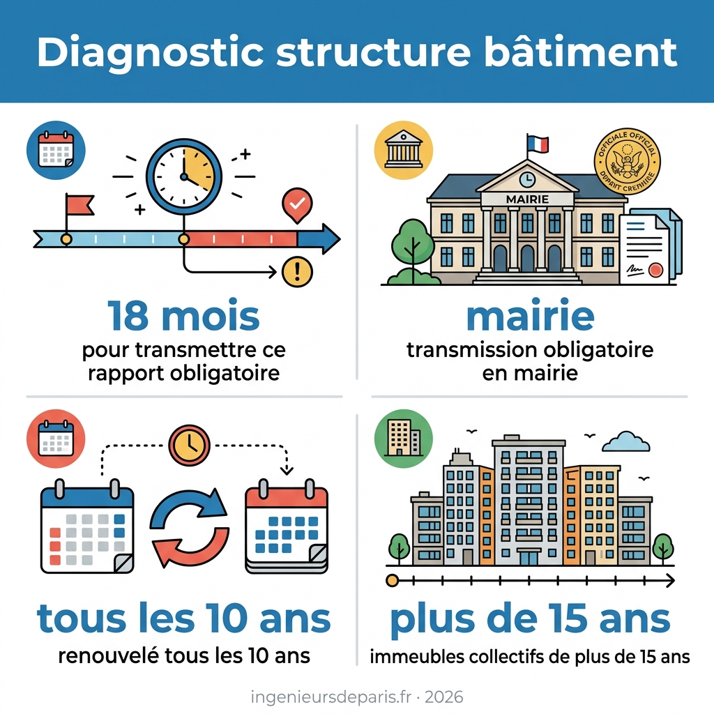 Infographie — diagnostic structure bâtiment