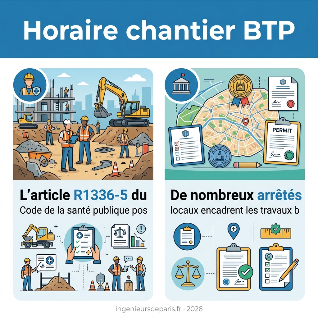 Infographie — horaire chantier btp